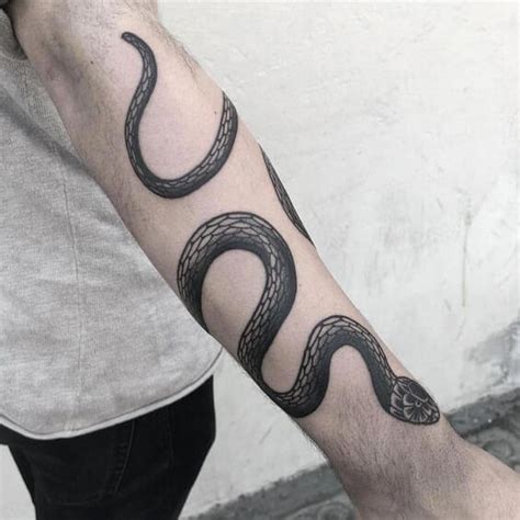 snake tattoo around arm